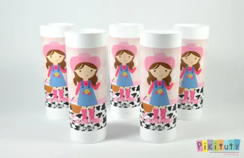 20 Copos Long Drink - Fazendinha Menina