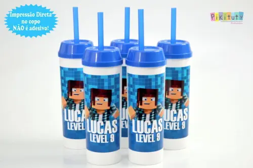 20 Copos Long Drink c/ Canudo Authenticgames
