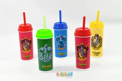 20 Copos Long Drink c/ Canudo Harry Potter