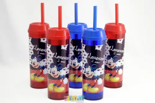 20 Copos Long Drink c/ Canudo Mickey