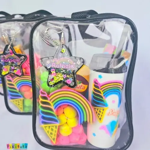 20 Kits Lanchinho com Pipoca Gourmet - Neon