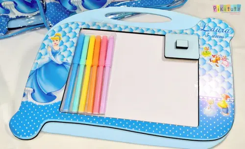20 Kits Luxo Lousa Mágica - Cinderela