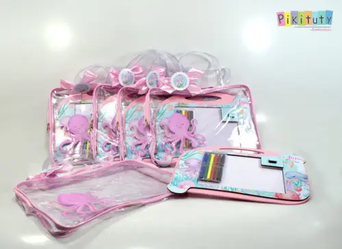 20 Kits Luxo Lousa Mágica - Fundo do Mar Rosa
