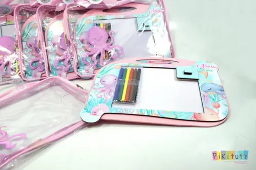 20 Kits Luxo Lousa Mágica - Fundo do Mar Rosa