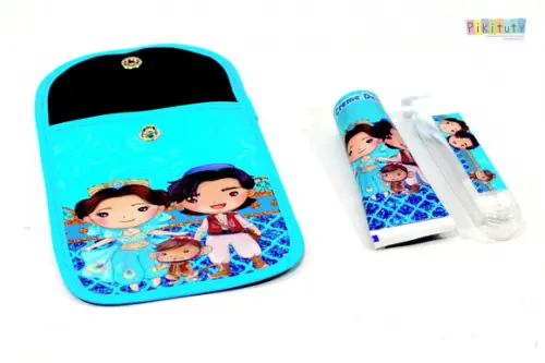 20 Unidades - Kit Dental c/ Porta Escova Aladdin Jasmine
