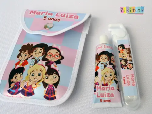 20 Unidades - Kit Dental c/ Porta Escova Carinha de Anjo