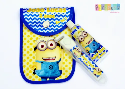 20 Unidades - Kit Dental c/ Porta Escova Minions
