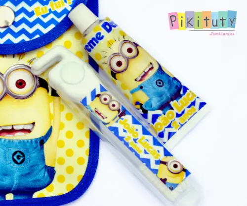 20 Unidades - Kit Dental c/ Porta Escova Minions