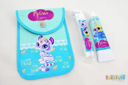 20 Unidades - Kit Dental c/ Porta Escova Shimmer e Shine