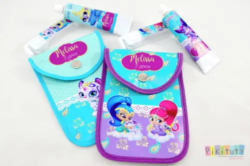20 Unidades - Kit Dental c/ Porta Escova Shimmer e Shine