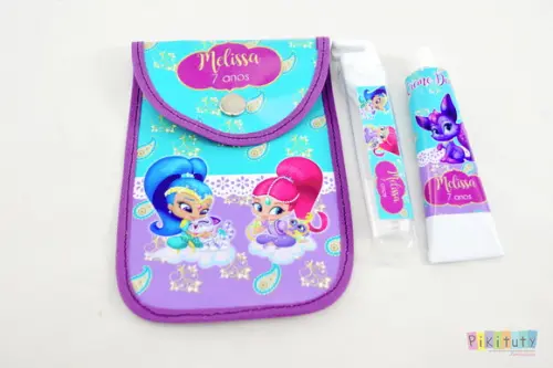 20 Unidades - Kit Dental c/ Porta Escova Shimmer e Shine