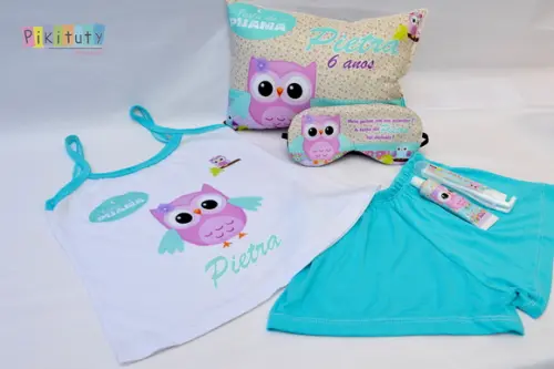 5 Kits Festa do Pijama + Pijama Baby Doll