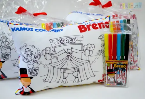 Almofada para Colorir c/6 canetinhas
