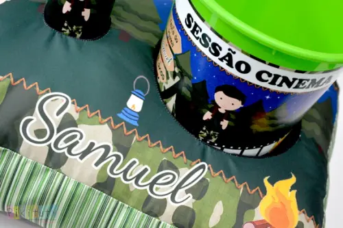 Almofada Porta Pipoca - Acampamento