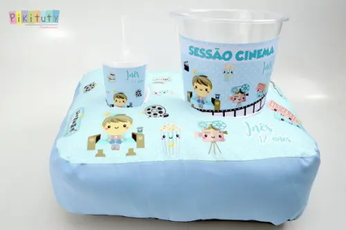 Almofada Porta Pipoca - Cinema Kawaii