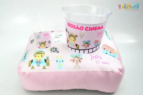 Almofada Porta Pipoca - Cinema Kawaii