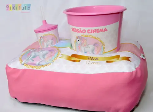 Almofada Porta Pipoca - Unicórnio
