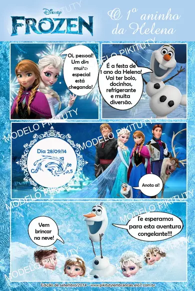 Arte p/ Convite Gibi Frozen