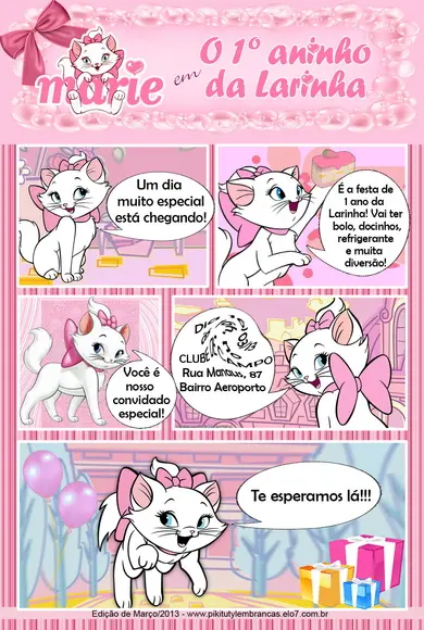 Arte P/ Convite Gibi Gata Marie