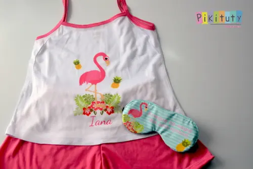 Baby Doll + máscara de dormir Flamingos