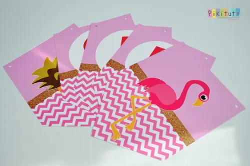 Bandeirolas Grandes (Varal de nomes) Flamingo