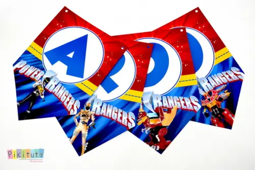 Bandeirolas Grandes Power Rangers