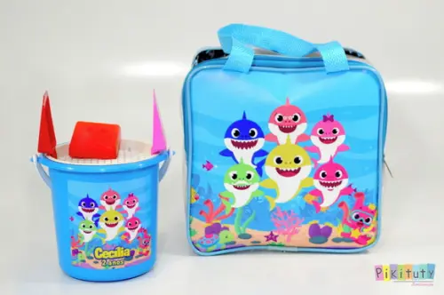 Bolsa de praia quadrada+ balde de praia Baby Shark