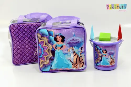 Bolsa de praia quadrada+ balde de praia Jasmine