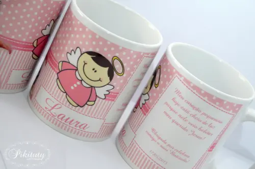 Caneca De Porcelana Batizado Menina