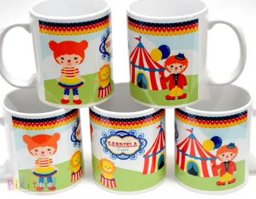 Caneca De Porcelana Circo E Palhaços