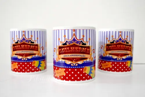 Caneca De Porcelana Circo E Palhaços