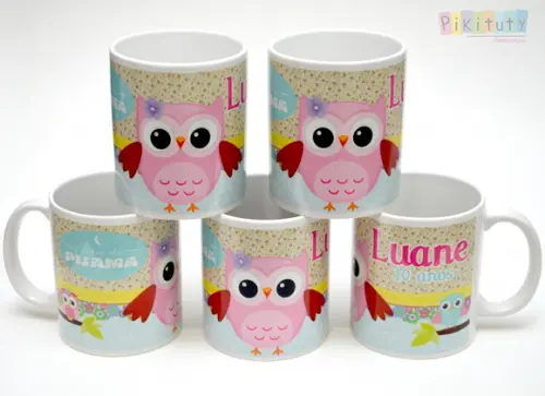 Caneca de Porcelana Corujinha