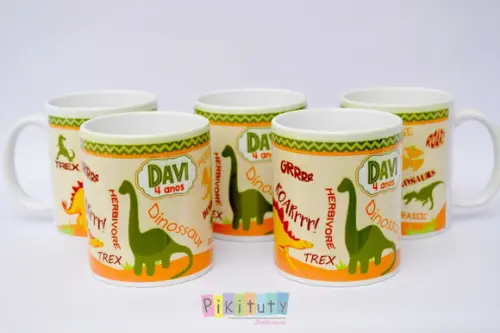 Caneca de Porcelana Dinossauros
