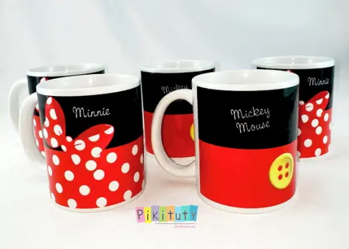 Caneca De Porcelana Mickey E Minnie