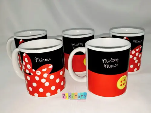 Caneca De Porcelana Mickey E Minnie
