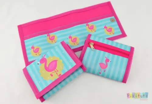 Carteira infantil Flamingos