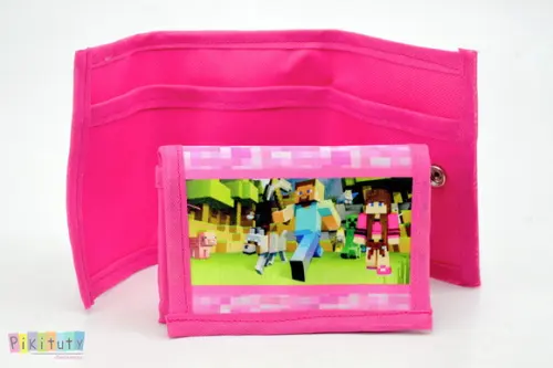 Carteira infantil Minecraft para meninas