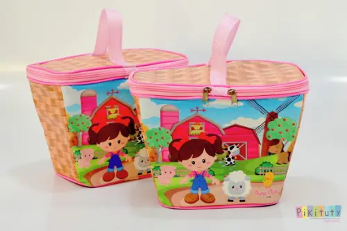 Cesta Pic Nic térmica - Fazendinha Rosa