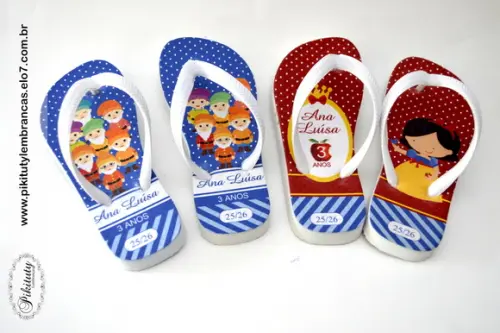 Chinelo Personalizado - Branca de Neve
