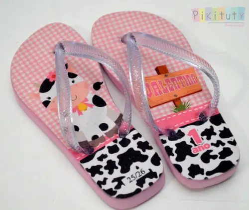 Chinelo Personalizado - Fazendinha Rosa