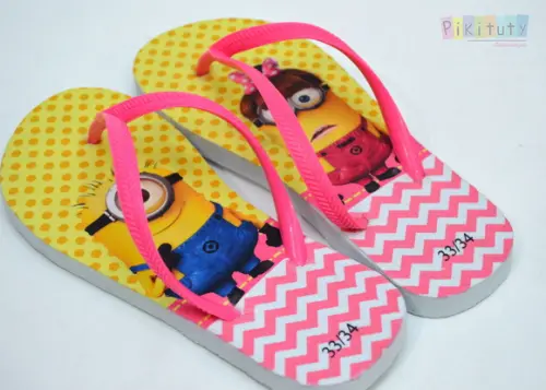 Chinelo Personalizado Minions p/ meninas