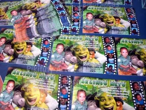 Convite 10x15 Shrek