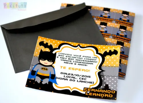 Convite 10x7 Batman