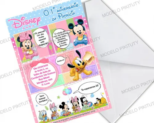 Convite Gibi 10x15 com envelope Branco