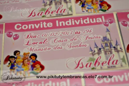 Convite Individual Princesas Baby