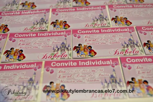 Convite Individual Princesas Baby