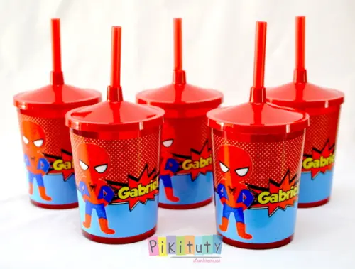 Copo c/ canudo - Homem Aranha