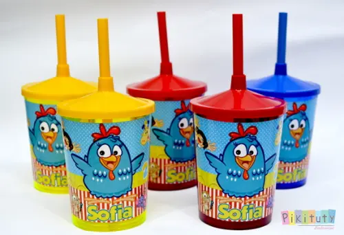 Copo c/ canudo - Galinha Pintadinha
