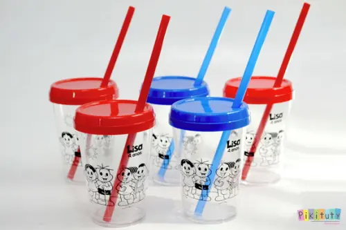 Copo c/ canudo 400 ml Turma da Monica