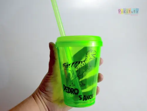 Copo c/ canudo 400 ml Dinossauros